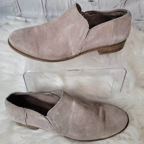 TOMS Shayne Oxford Low Top Slip On Loafer Shoe Beige Taupe Suede Bootie‎ Shoe 9 - Picture 13 of 13